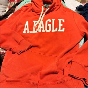 American Eagle Outfitters Men's Large Orange Hoodie Sweater